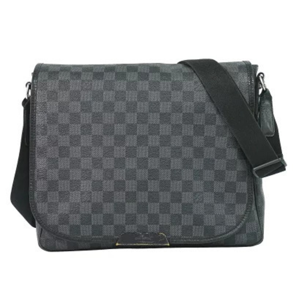 Louis Vuitton LV Daniel Damier Crossbody Bag Canvas Leather Graphite Black Gray